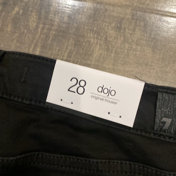 7 for all mankind the slim trouser Dojo bootcut flare jeans black size 28 - Picture 8 of 11